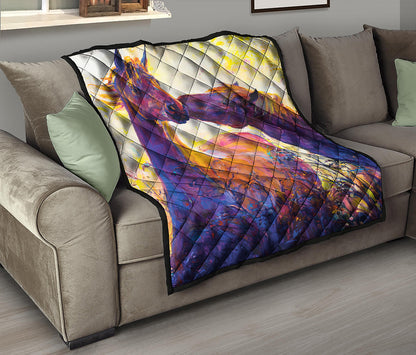 Couple Horses Portrait Print Quilt