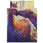 Couple Horses Portrait Print Quilt Bed Set
