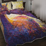 Couple Horses Portrait Print Quilt Bed Set