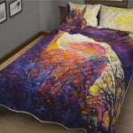Couple Horses Portrait Print Quilt Bed Set