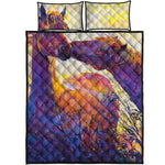 Couple Horses Portrait Print Quilt Bed Set