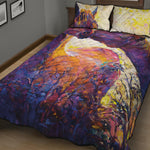 Couple Horses Portrait Print Quilt Bed Set