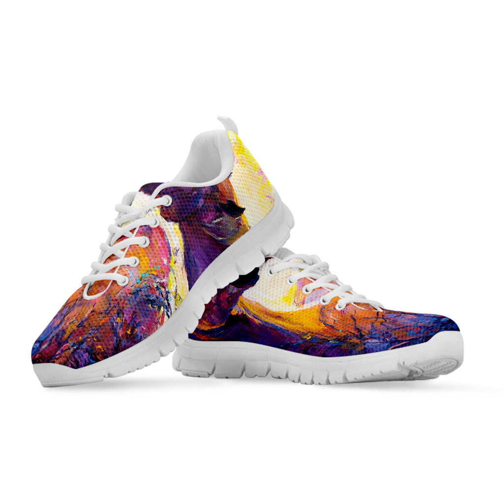 Couple Horses Portrait Print White Sneakers