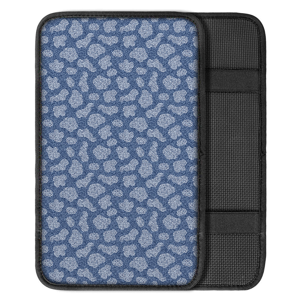 Cow Denim Jeans Pattern Print Car Center Console Cover