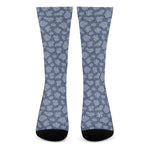 Cow Denim Jeans Pattern Print Crew Socks