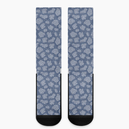 Cow Denim Jeans Pattern Print Crew Socks
