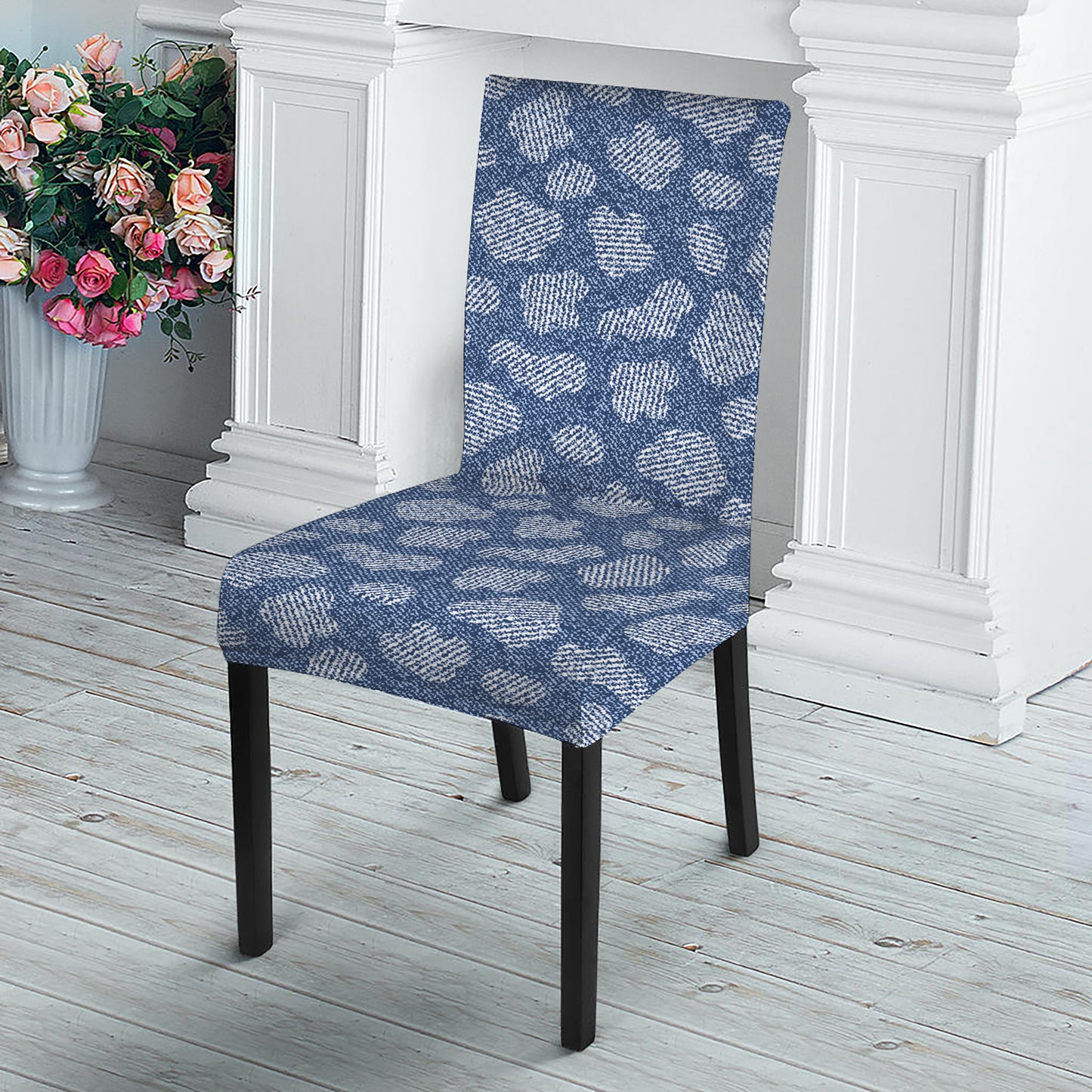 Cow Denim Jeans Pattern Print Dining Chair Slipcover