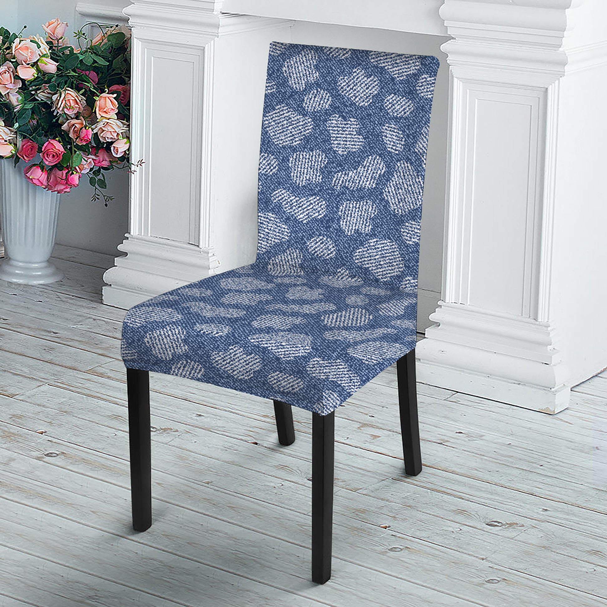 Cow Denim Jeans Pattern Print Dining Chair Slipcover