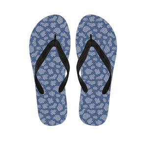 Cow Denim Jeans Pattern Print Flip Flops