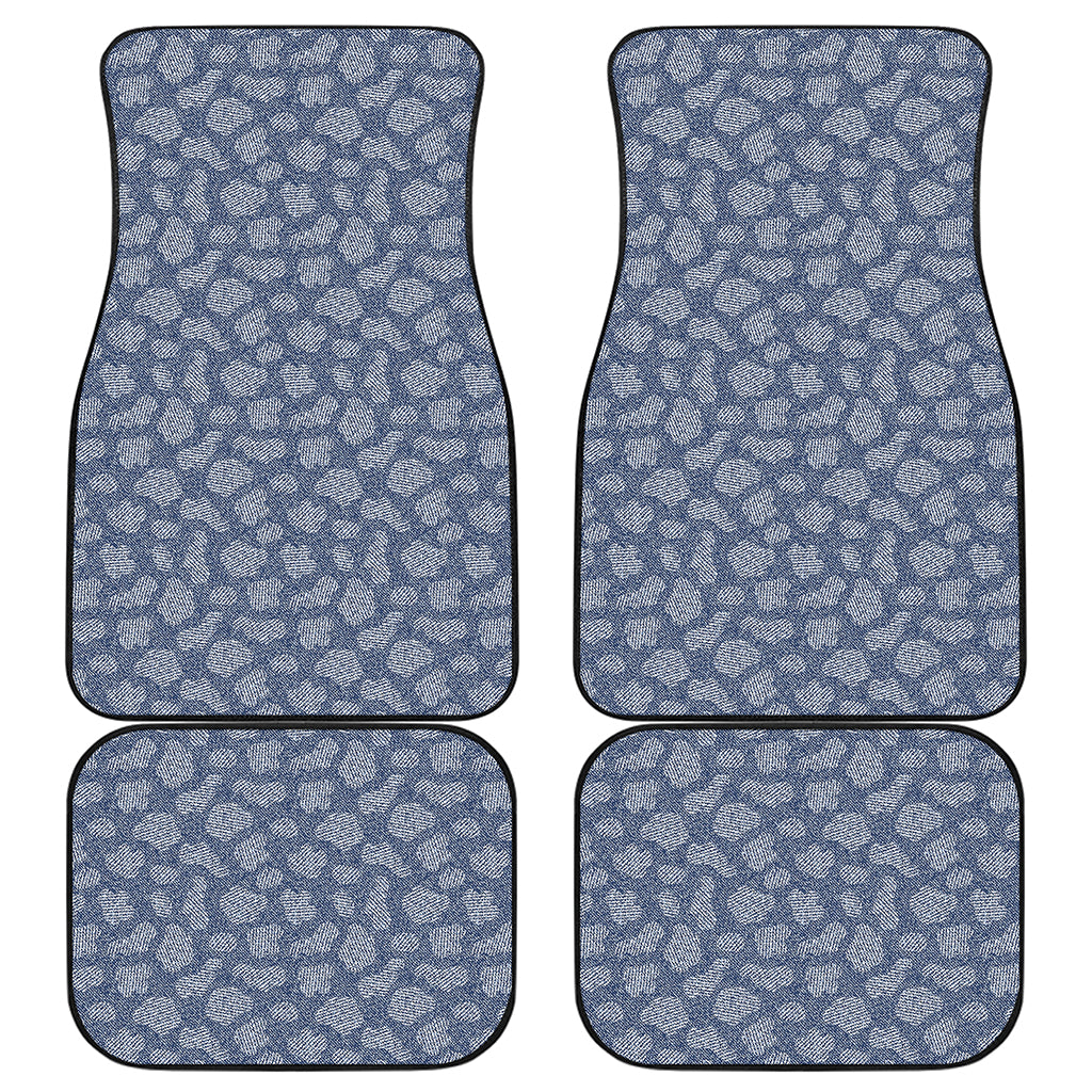 Cow Denim Jeans Pattern Print Front and Back Car Floor Mats