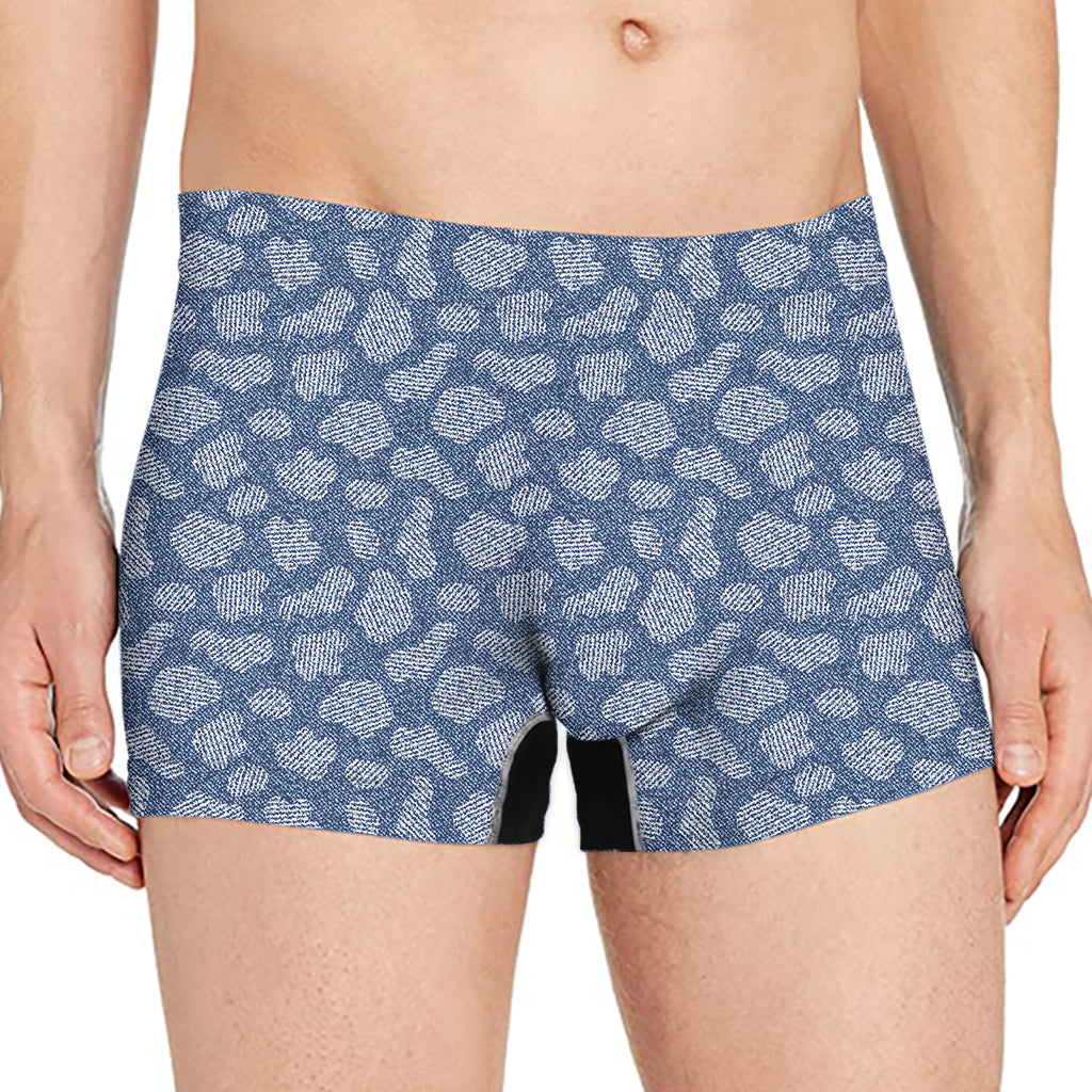 Cow Denim Jeans Pattern Print Men's Boxer Briefs