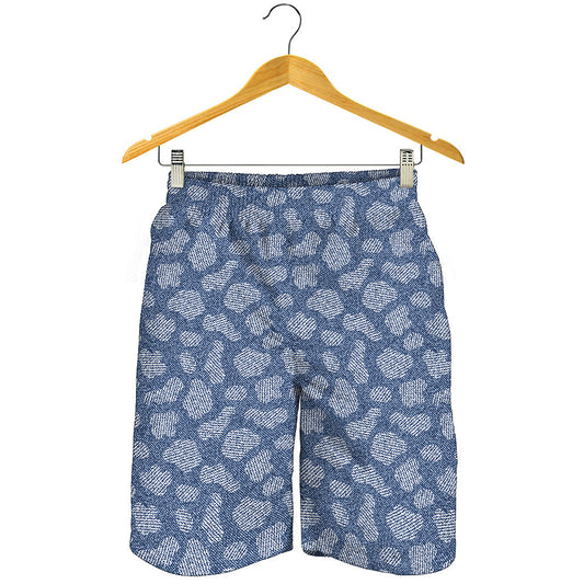 Cow Denim Jeans Pattern Print Men's Shorts