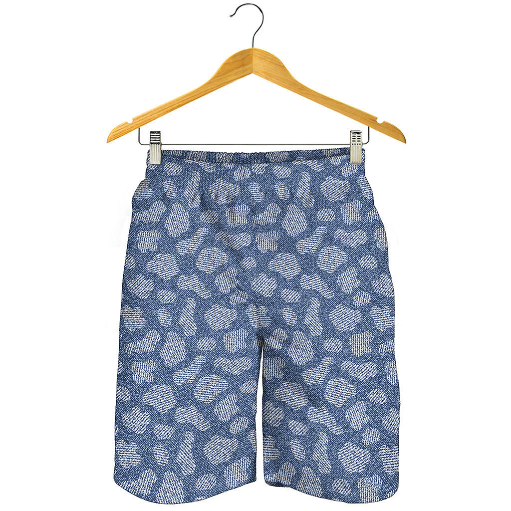 Cow Denim Jeans Pattern Print Men's Shorts