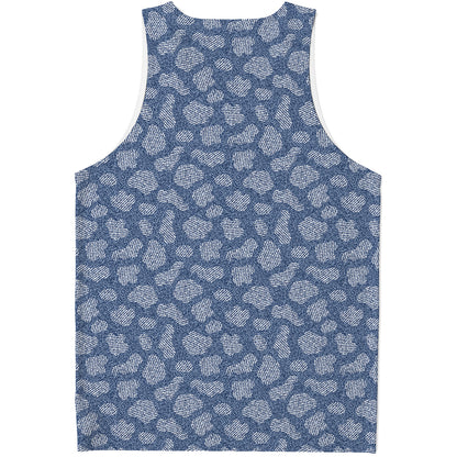 Cow Denim Jeans Pattern Print Men's Tank Top