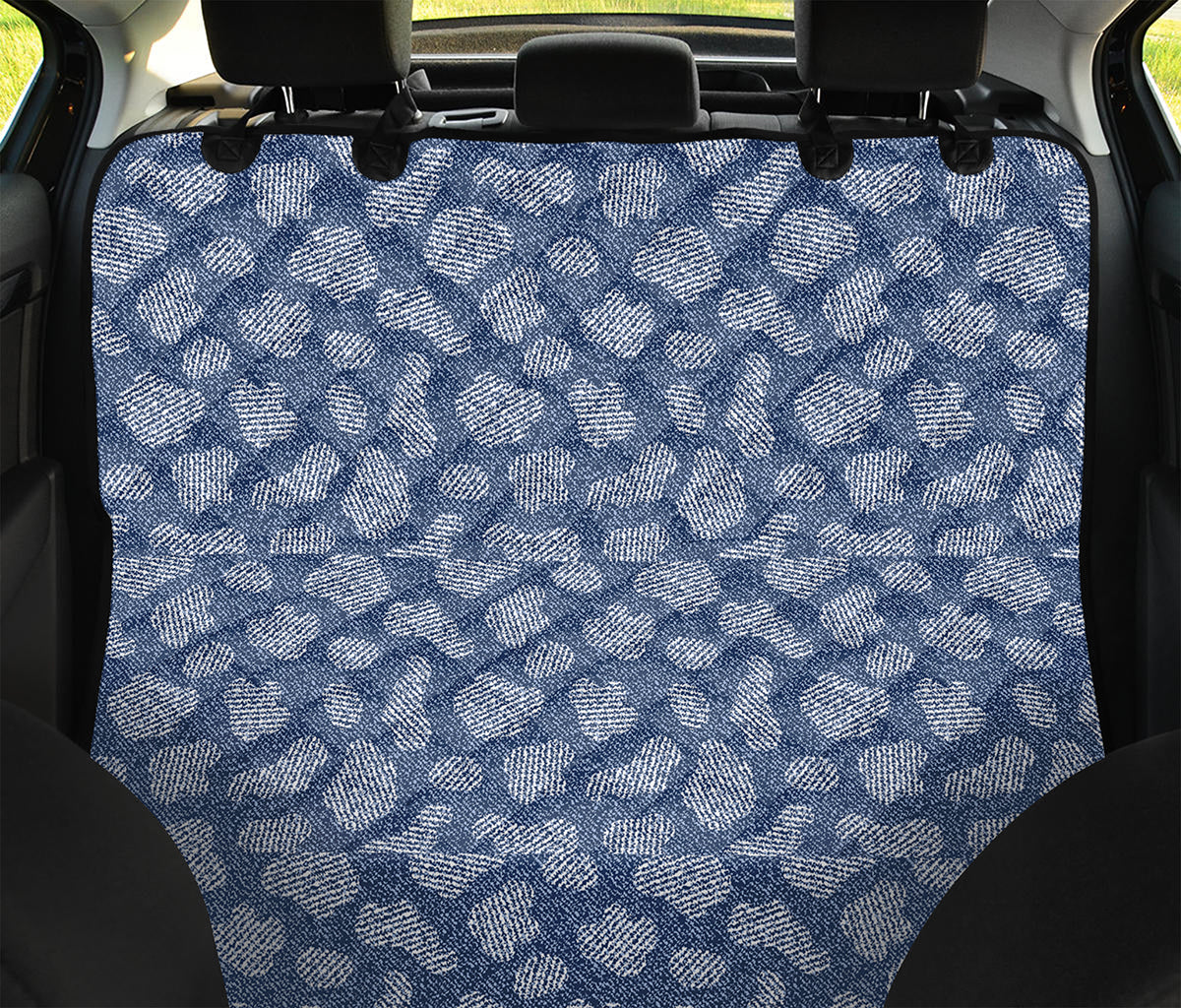 Cow Denim Jeans Pattern Print Pet Car Back Seat Cover