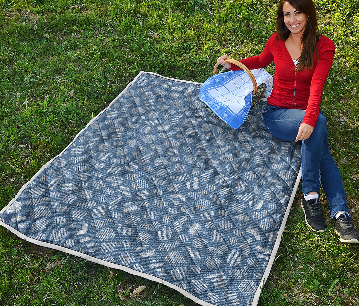 Cow Denim Jeans Pattern Print Quilt