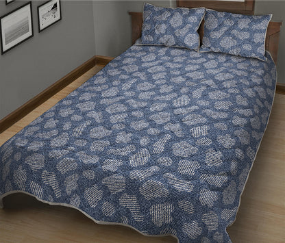 Cow Denim Jeans Pattern Print Quilt Bed Set
