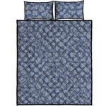 Cow Denim Jeans Pattern Print Quilt Bed Set