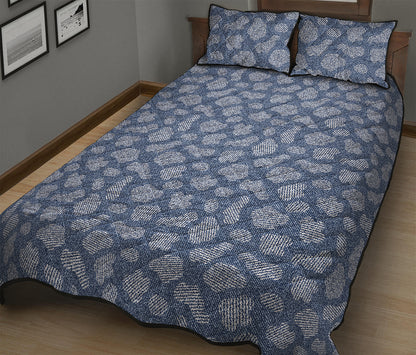 Cow Denim Jeans Pattern Print Quilt Bed Set