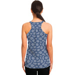 Cow Denim Jeans Pattern Print Women's Racerback Tank Top