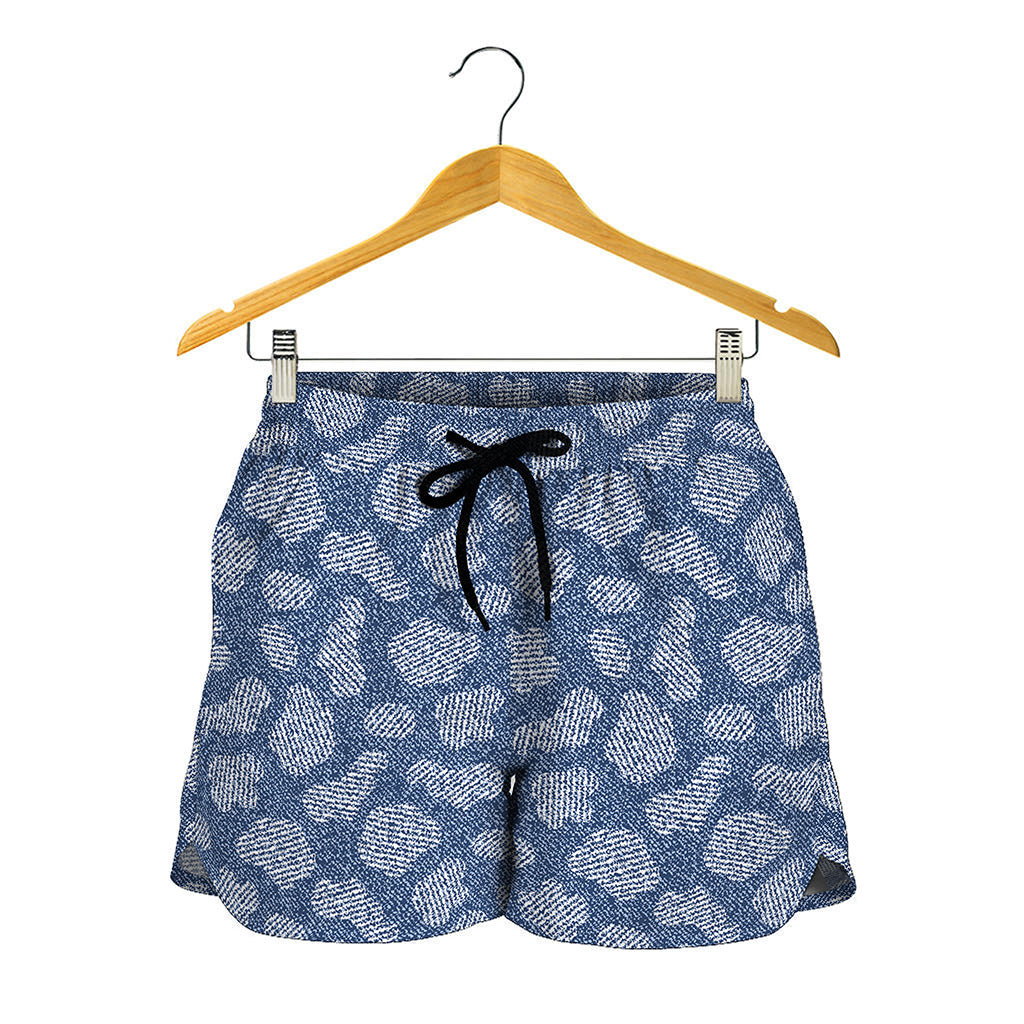 Cow Denim Jeans Pattern Print Women's Shorts