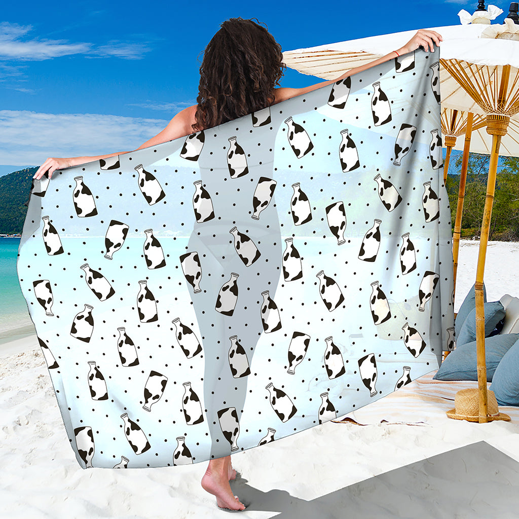 Cow Milk Bottle Pattern Print Beach Sarong Wrap