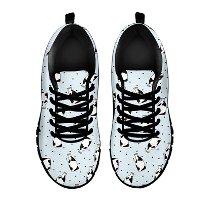 Cow Milk Bottle Pattern Print Black Sneakers