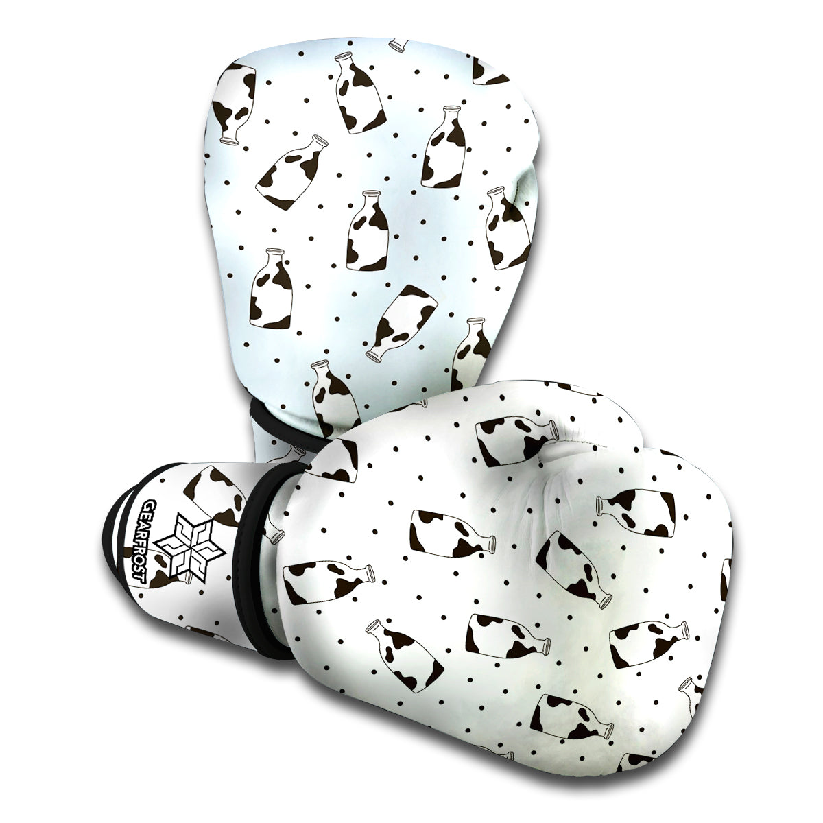 Cow Milk Bottle Pattern Print Boxing Gloves