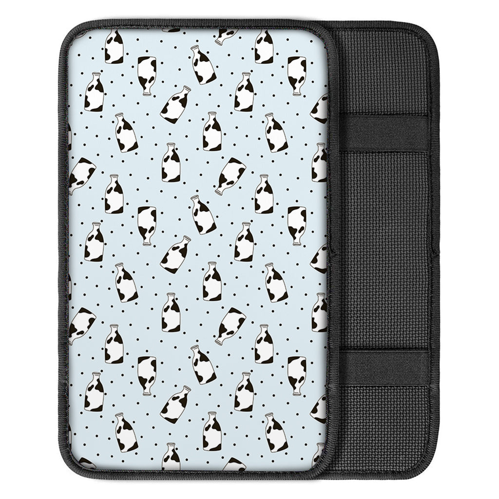 Cow Milk Bottle Pattern Print Car Center Console Cover