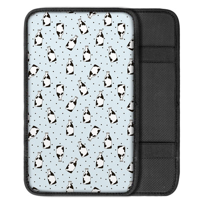 Cow Milk Bottle Pattern Print Car Center Console Cover