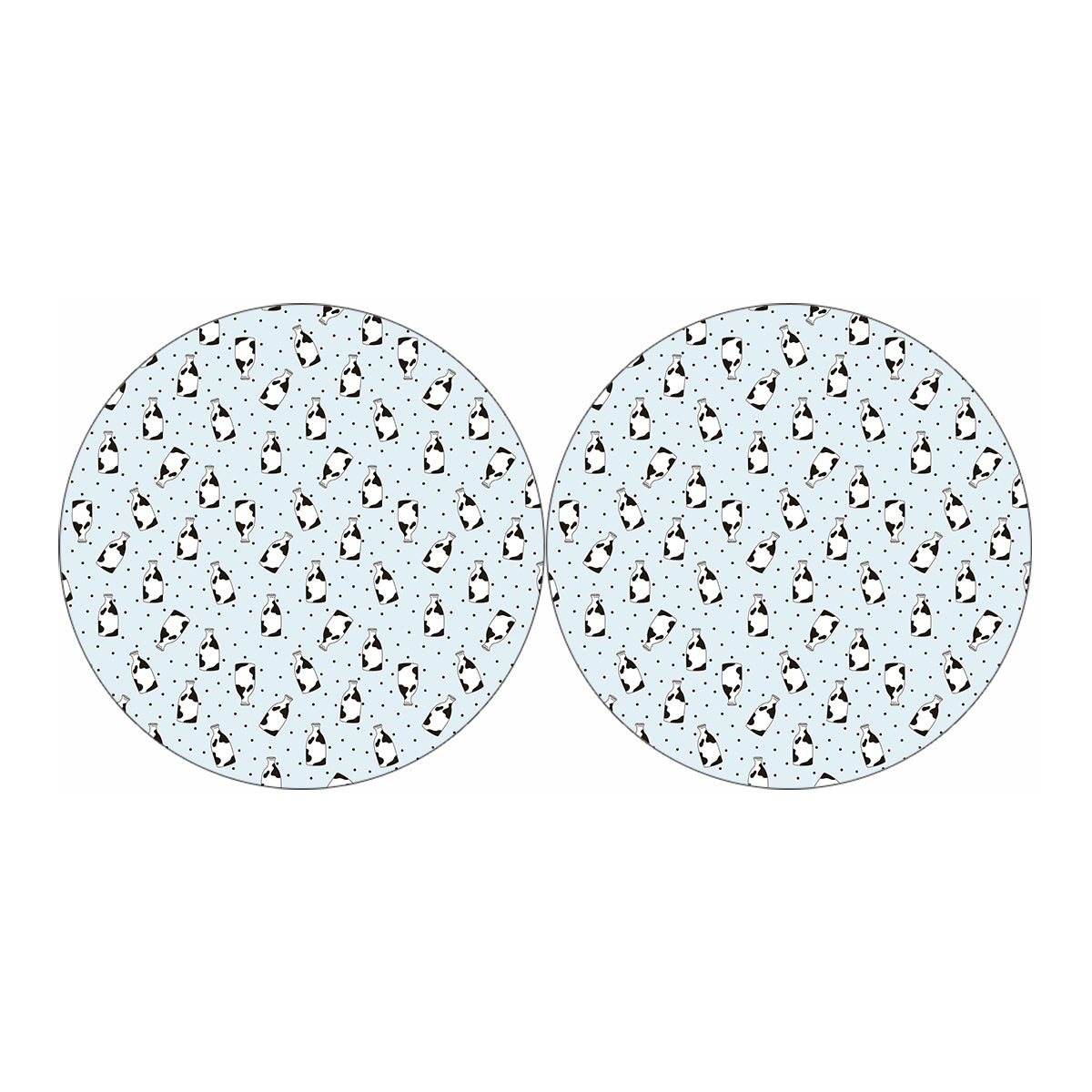 Cow Milk Bottle Pattern Print Car Coasters