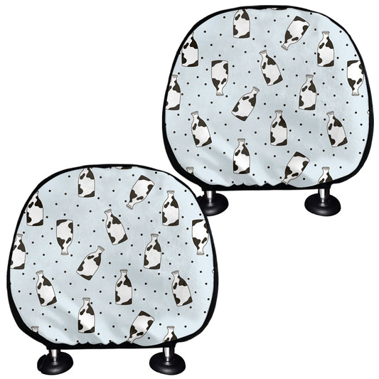 Cow Milk Bottle Pattern Print Car Headrest Covers