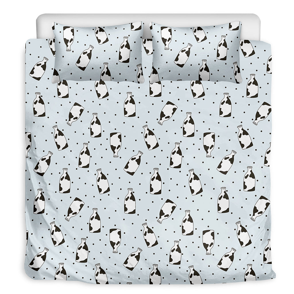 Cow Milk Bottle Pattern Print Duvet Cover Bedding Set