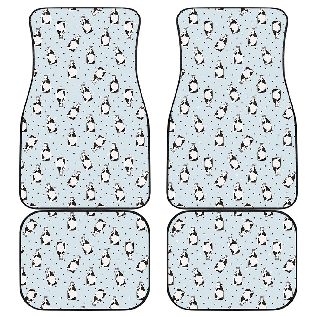 Cow Milk Bottle Pattern Print Front and Back Car Floor Mats