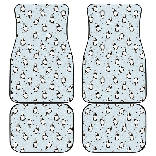 Cow Milk Bottle Pattern Print Front and Back Car Floor Mats