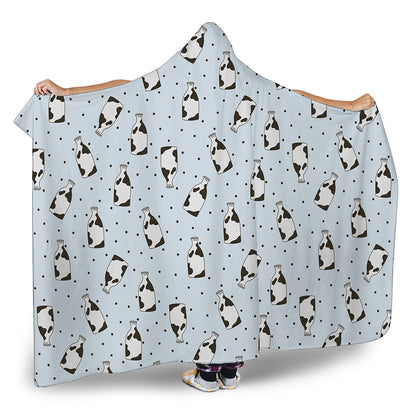 Cow Milk Bottle Pattern Print Hooded Blanket