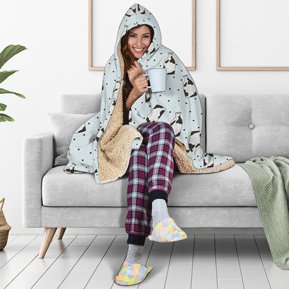 Cow Milk Bottle Pattern Print Hooded Blanket