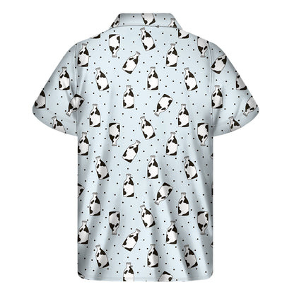 Cow Milk Bottle Pattern Print Men's Short Sleeve Shirt
