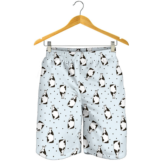 Cow Milk Bottle Pattern Print Men's Shorts