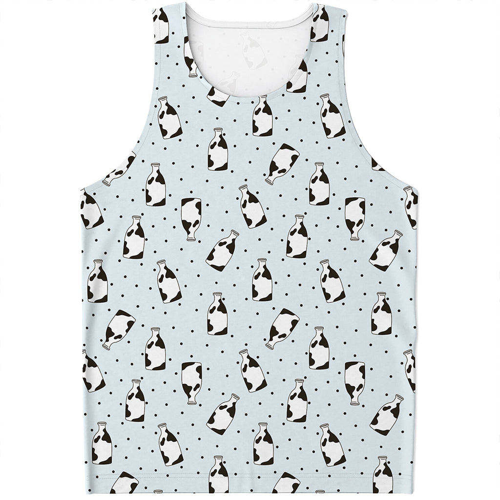 Cow Milk Bottle Pattern Print Men's Tank Top