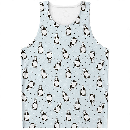 Cow Milk Bottle Pattern Print Men's Tank Top