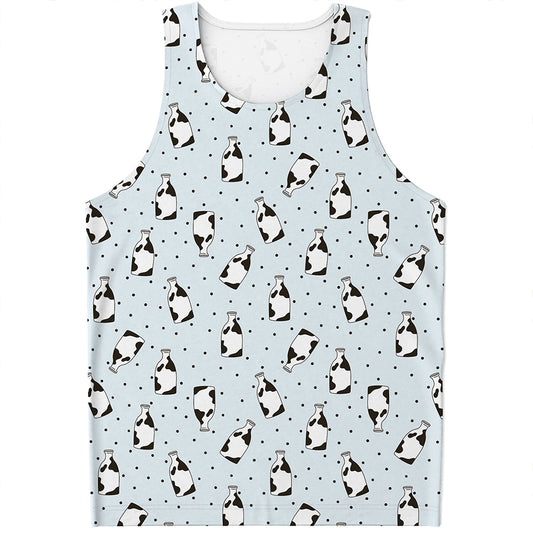 Cow Milk Bottle Pattern Print Men's Tank Top