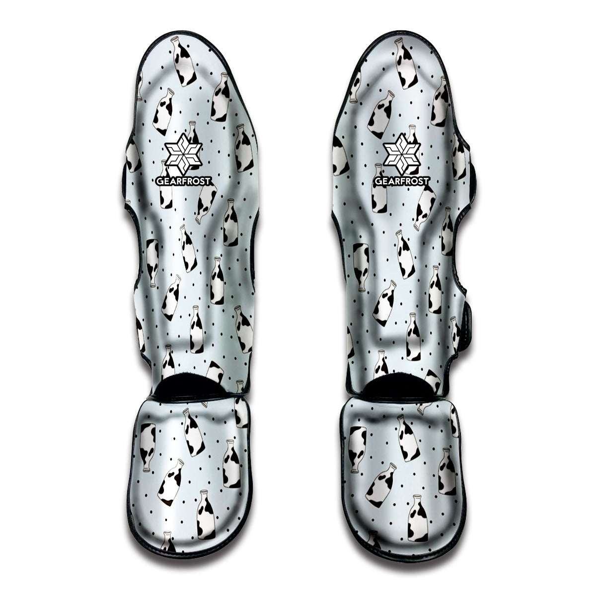 Cow Milk Bottle Pattern Print Muay Thai Shin Guard