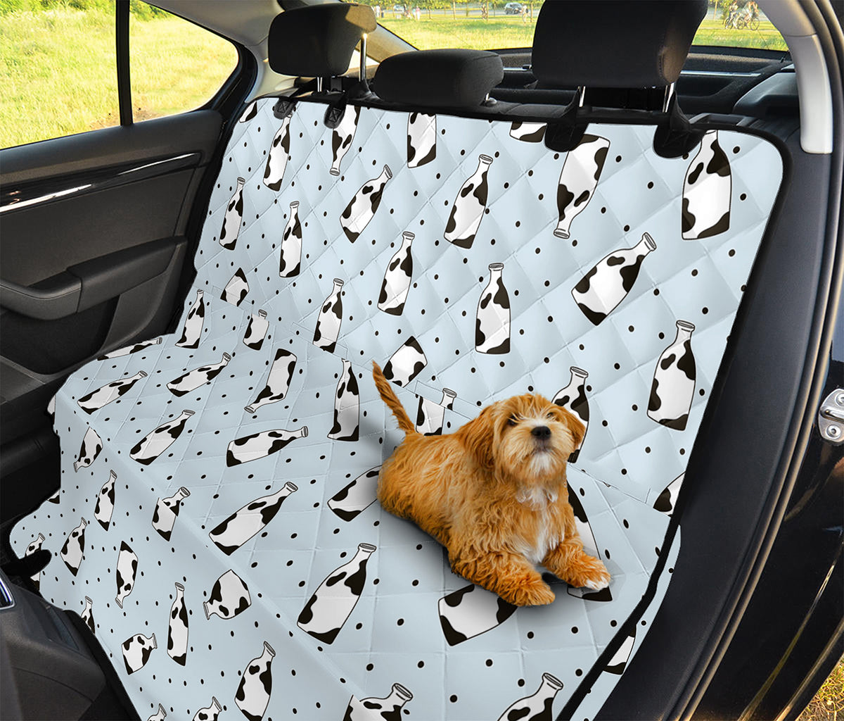 Cow Milk Bottle Pattern Print Pet Car Back Seat Cover