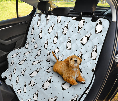 Cow Milk Bottle Pattern Print Pet Car Back Seat Cover