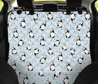 Cow Milk Bottle Pattern Print Pet Car Back Seat Cover