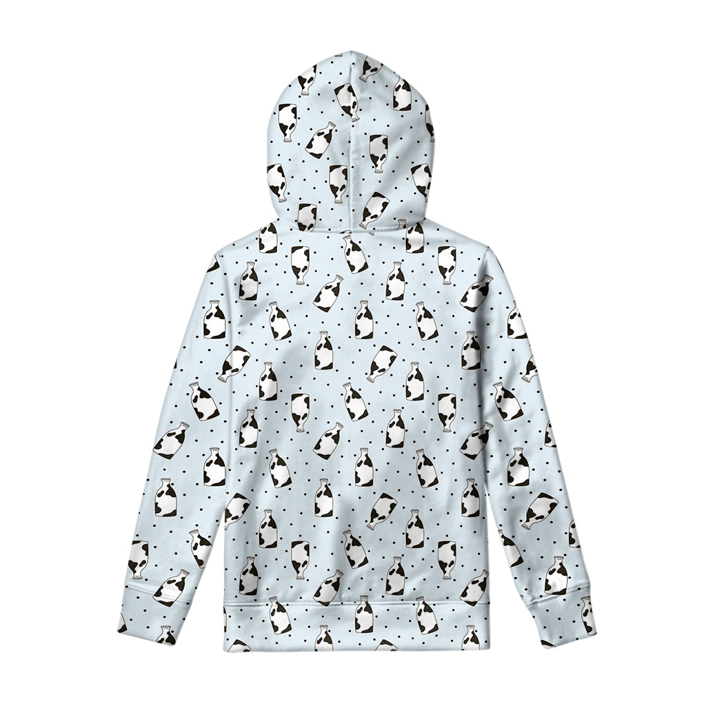 Cow Milk Bottle Pattern Print Pullover Hoodie