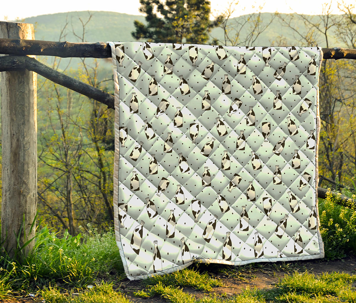 Cow Milk Bottle Pattern Print Quilt