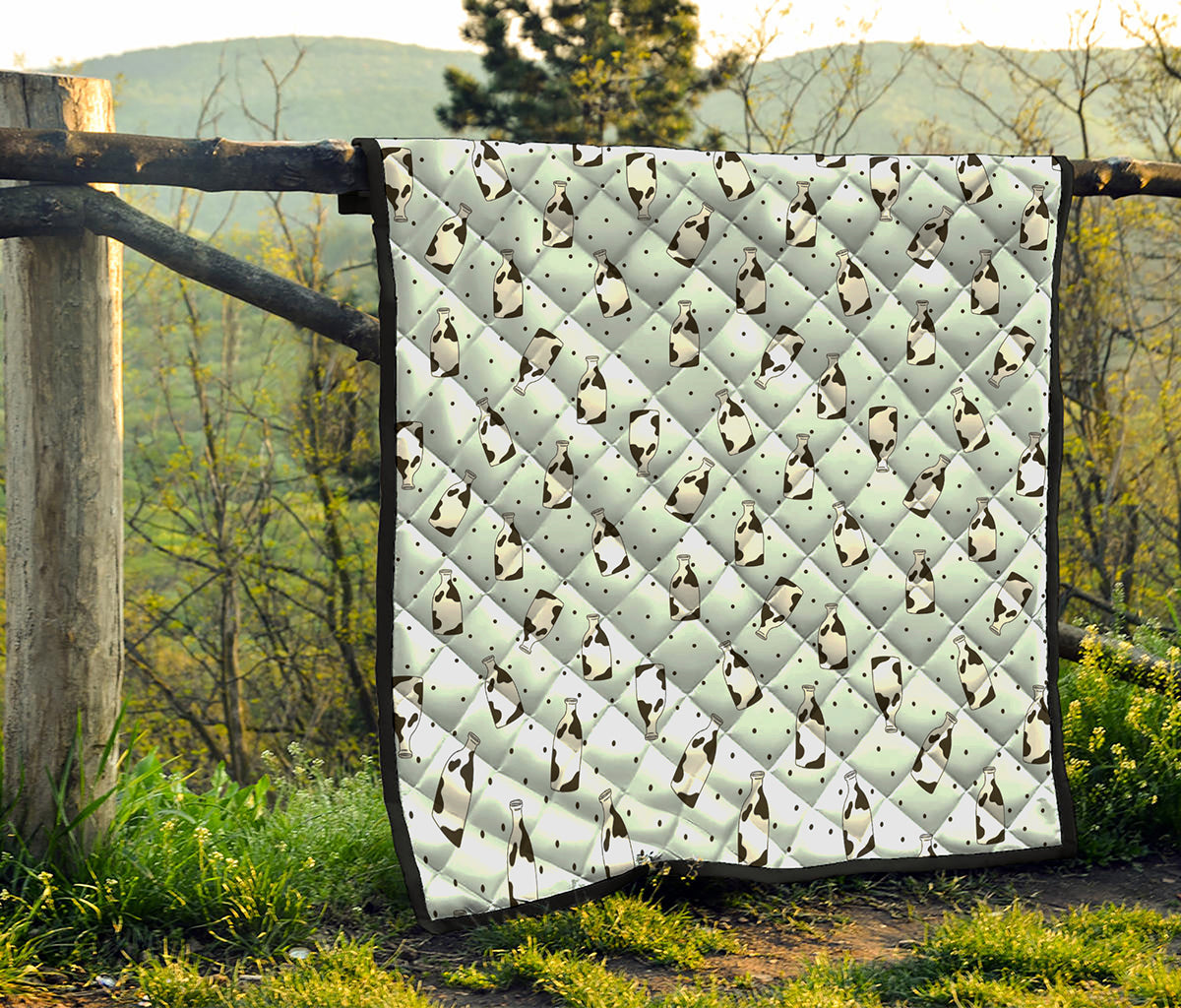 Cow Milk Bottle Pattern Print Quilt