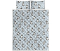 Cow Milk Bottle Pattern Print Quilt Bed Set